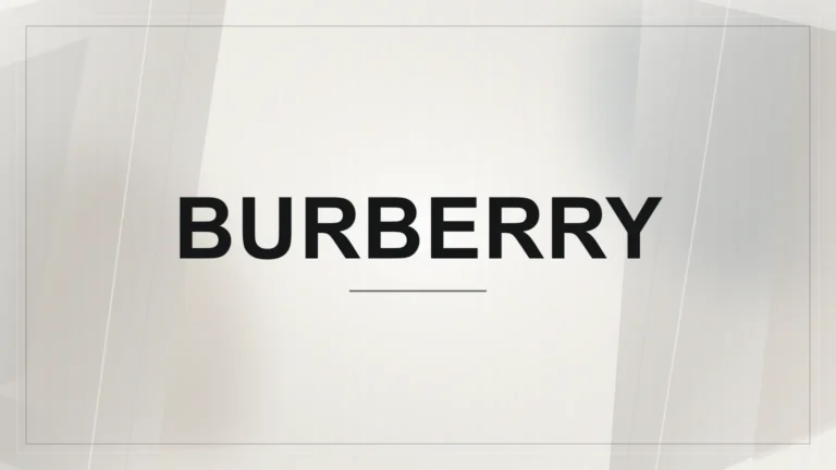 Nápis Burberry na světlém abstraktním geometrickém pozadí