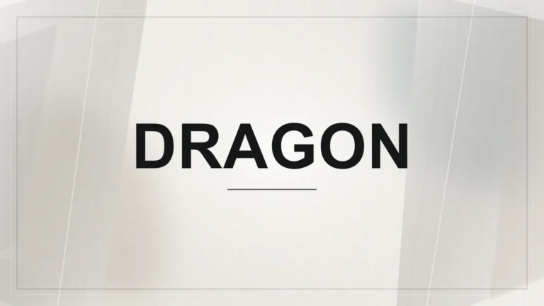 Nápis Dragon na světlém abstraktním geometrickém pozadí