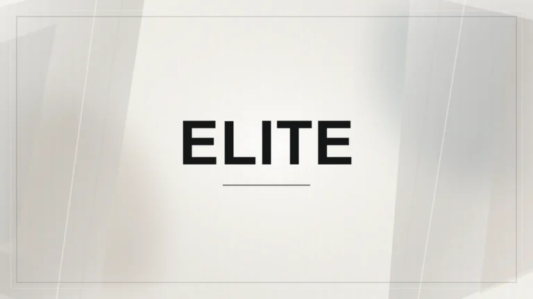 Nápis Elite na světlém abstraktním geometrickém pozadí