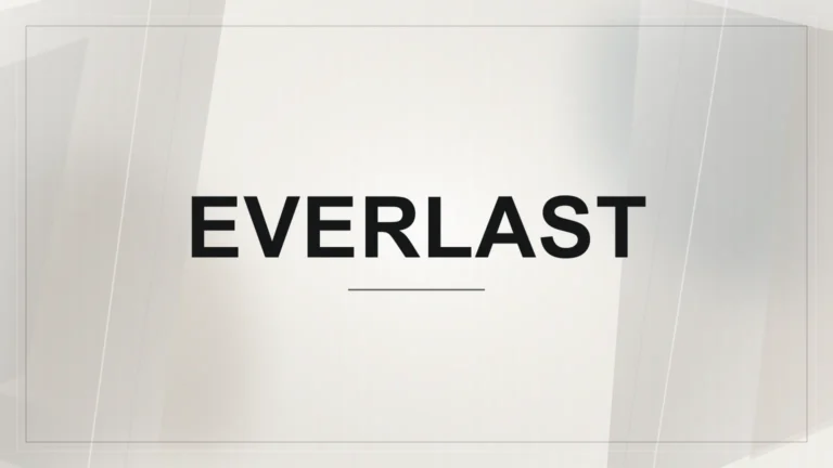 Nápis Everlast na světlém abstraktním geometrickém pozadí