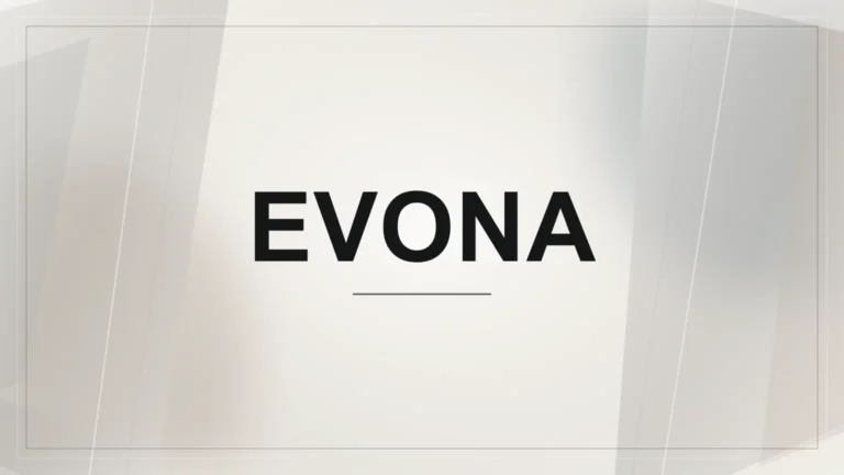Světlý geometrický náhled s nápisem Evona