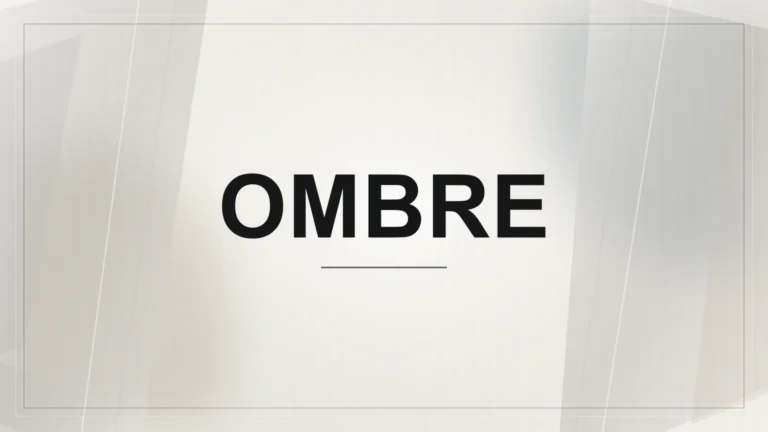 Nápis Ombre na světlém abstraktním geometrickém pozadí