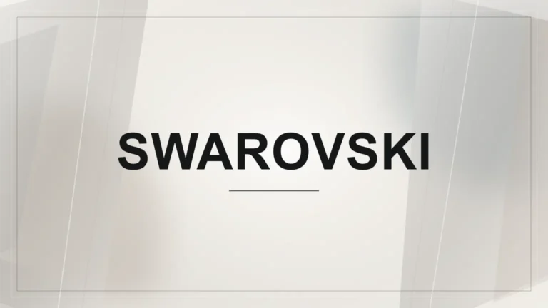 Světlý geometrický náhled s nápisem Swarovski
